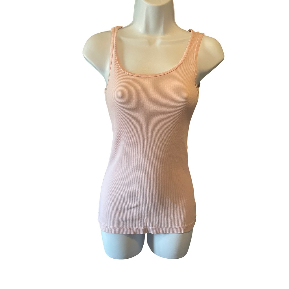 No Boundaries Y2K Coquette Women Ribbed Scoop‎ Neck Tank Top S Pink Balletcore